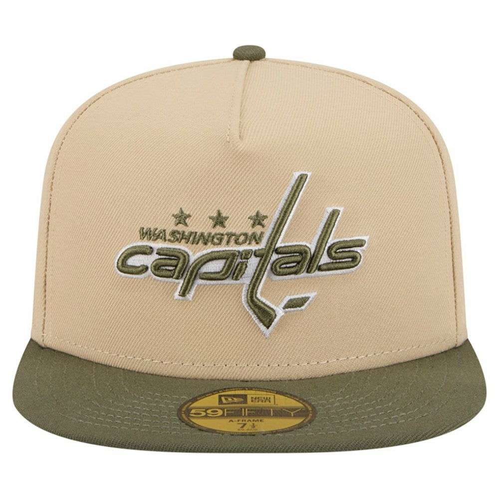 Washington Capitals New Era Color Pack Two-Tone 59FIFTY A-Frame Fitted Hat - Tan/Olive Hats
