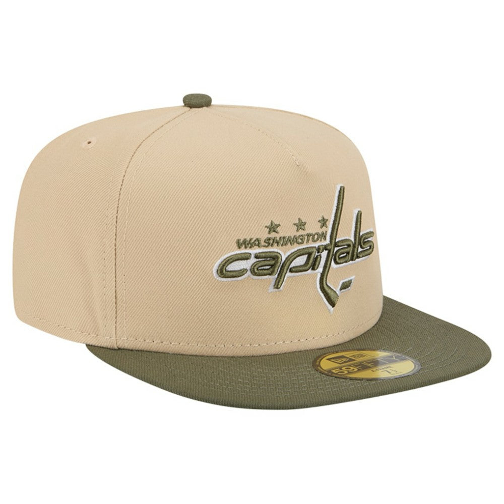 Washington Capitals New Era Color Pack Two-Tone 59FIFTY A-Frame Fitted Hat - Tan/Olive Hats