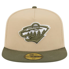 Minnesota Wild New Era Color Pack Two-Tone 59FIFTY A-Frame Fitted Hat - Tan/Olive Hats