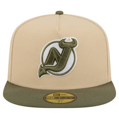 New Jersey Devils New Era Color Pack Two-Tone 59FIFTY A-Frame Fitted Hat - Tan/Olive Jerseys