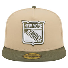New York Rangers New Era Color Pack Two-Tone 59FIFTY A-Frame Fitted Hat - Tan/Olive Hats