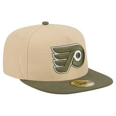Philadelphia Flyers New Era Color Pack Two-Tone 59FIFTY A-Frame Fitted Hat - Tan/Olive Hats