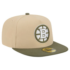 Boston Bruins New Era Color Pack Two-Tone 59FIFTY A-Frame Fitted Hat - Tan/Olive Hats