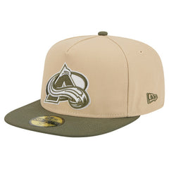 Colorado Avalanche New Era Color Pack Two-Tone 59FIFTY A-Frame Fitted Hat - Tan/Olive Hats