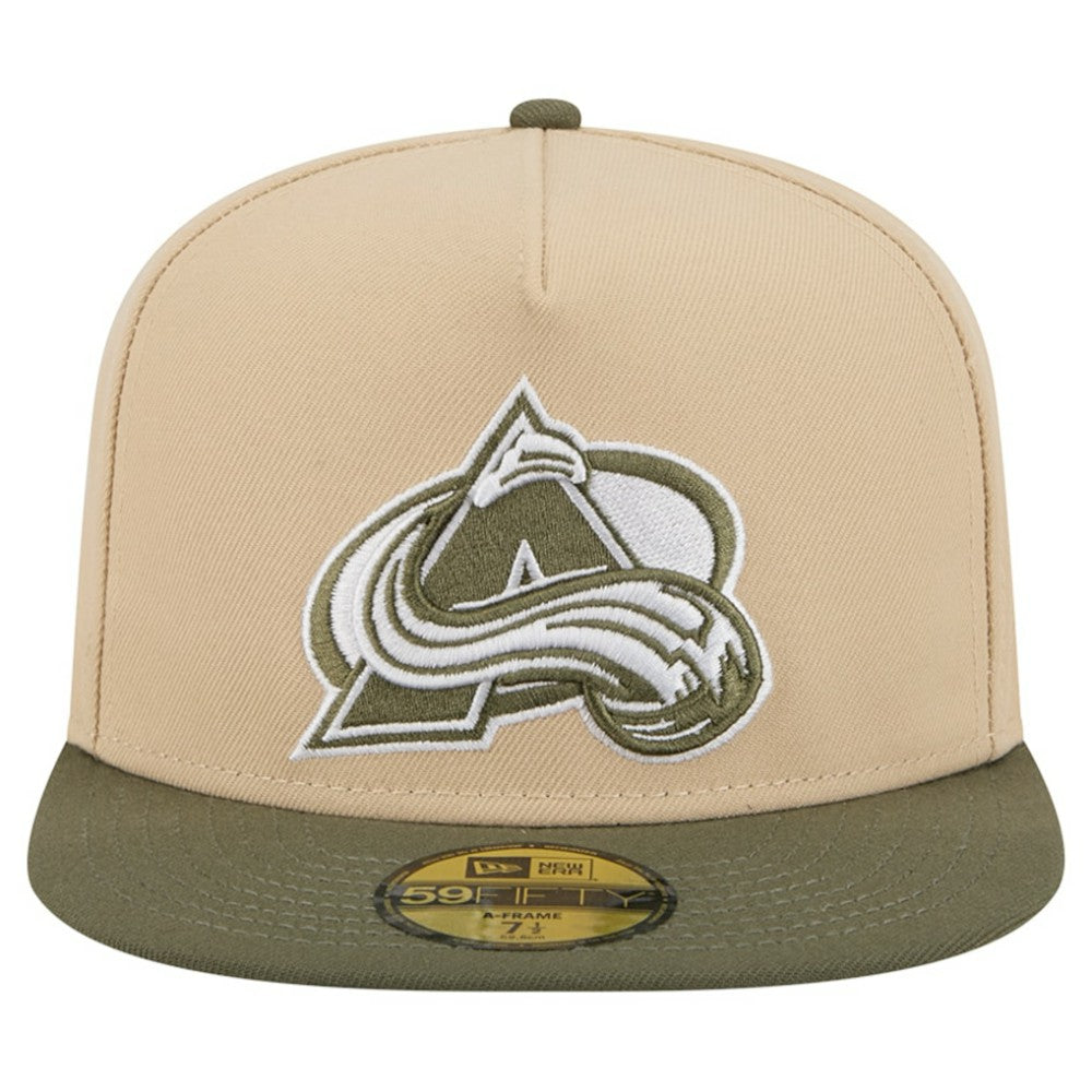 Colorado Avalanche New Era Color Pack Two-Tone 59FIFTY A-Frame Fitted Hat - Tan/Olive Hats