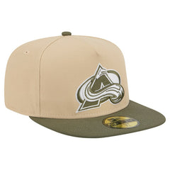 Colorado Avalanche New Era Color Pack Two-Tone 59FIFTY A-Frame Fitted Hat - Tan/Olive Hats