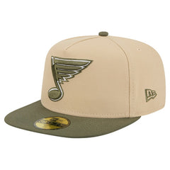 St. Louis Blues New Era Color Pack Two-Tone 59FIFTY A-Frame Fitted Hat - Tan/Olive Hats