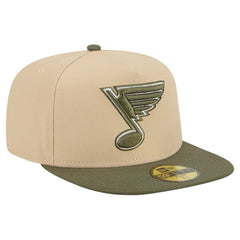 St. Louis Blues New Era Color Pack Two-Tone 59FIFTY A-Frame Fitted Hat - Tan/Olive Hats