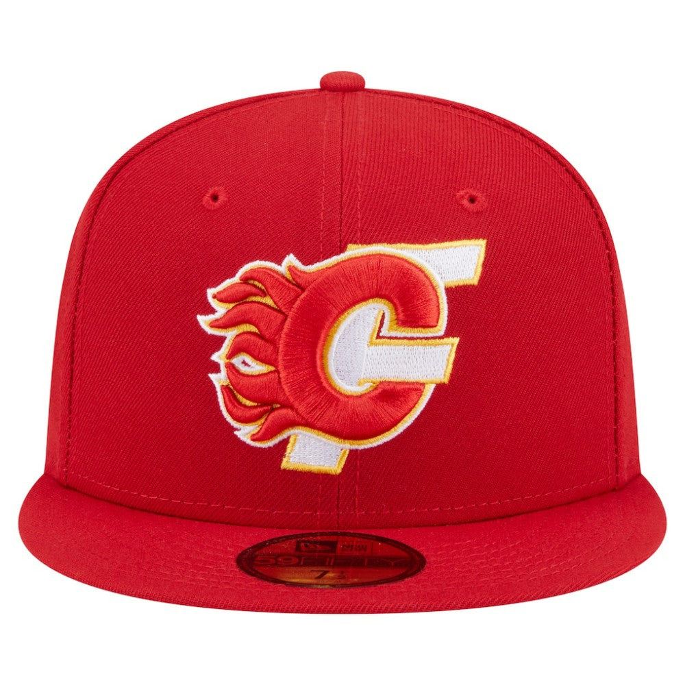 Calgary Flames New Era Deceptor 59FIFTY Fitted Hat - Red Hats