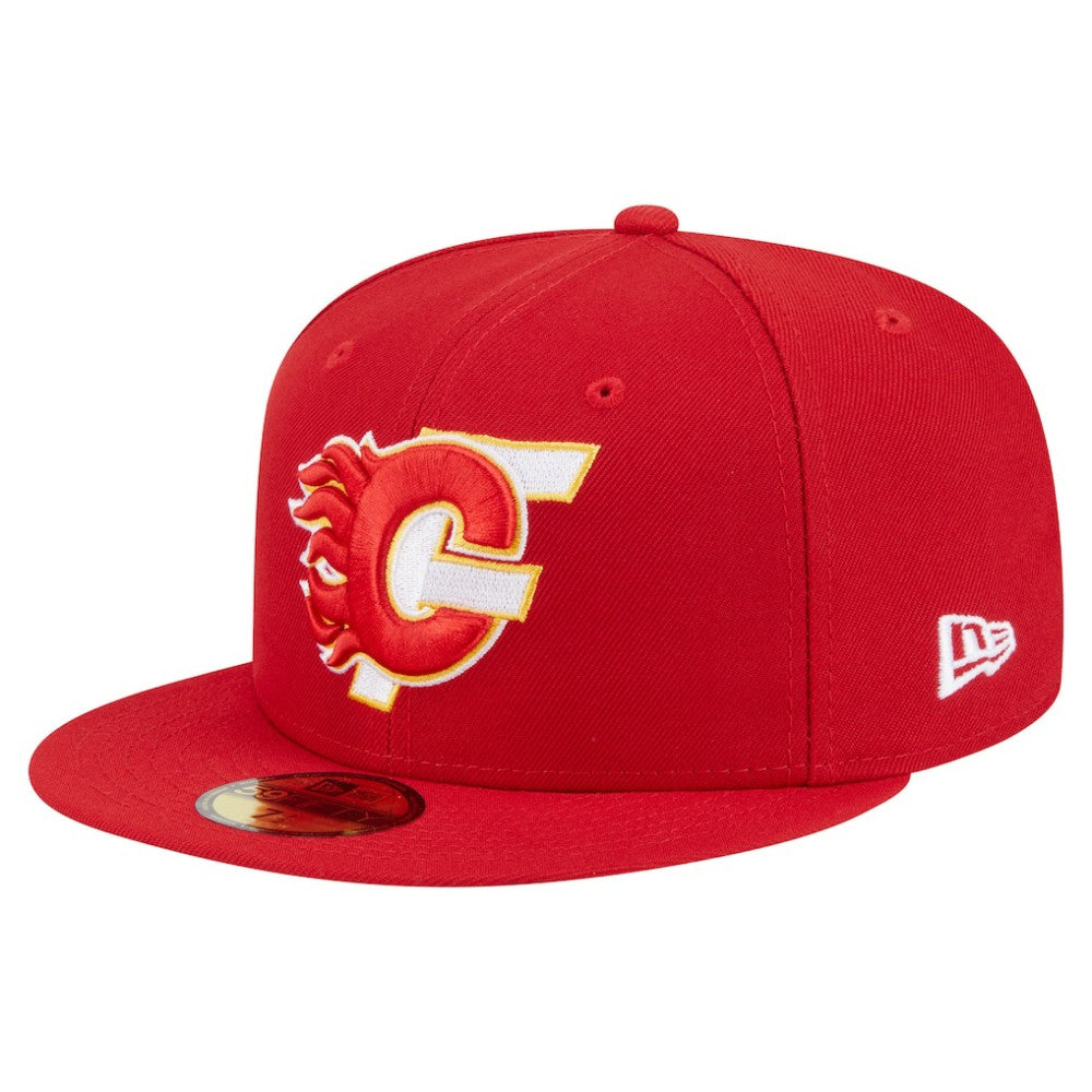 Calgary Flames New Era Deceptor 59FIFTY Fitted Hat - Red Hats