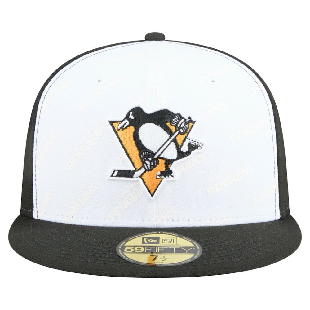 Pittsburgh Penguins New Era Repeat Two-Tone 59FIFTY Fitted Hat - White/Black Hats