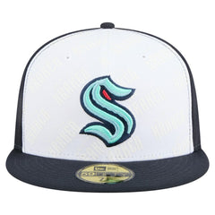 Seattle Kraken New Era Repeat Two-Tone 59FIFTY Fitted Hat - White/Deep Sea Blue Hats