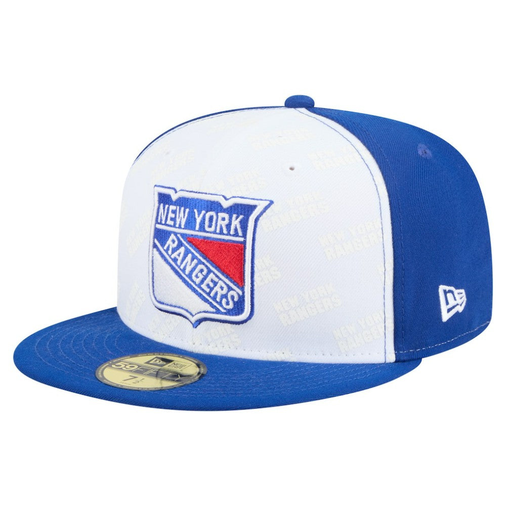 New York Rangers New Era Repeat Two-Tone 59FIFTY Fitted Hat - White/Blue Hats