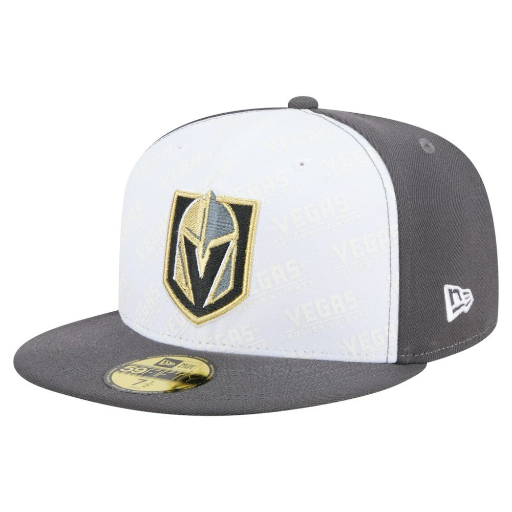 Vegas Golden Knights New Era Repeat Two-Tone 59FIFTY Fitted Hat - White/Gray Hats