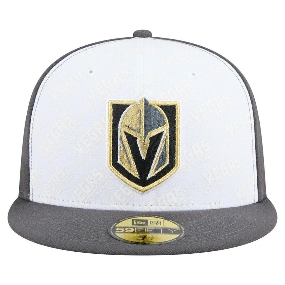 Vegas Golden Knights New Era Repeat Two-Tone 59FIFTY Fitted Hat - White/Gray Hats