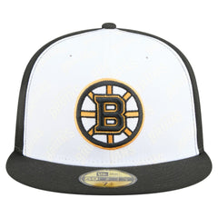 Boston Bruins New Era Repeat Two-Tone 59FIFTY Fitted Hat - White/Black Hats