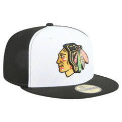 Chicago Blackhawks New Era Repeat Two-Tone 59FIFTY Fitted Hat - White/Black Hats
