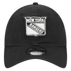 New York Rangers New Era Stamp Fabric Applique 9TWENTY Adjustable Hat - Black Hats