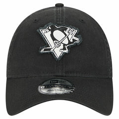 Pittsburgh Penguins New Era Stamp Fabric Applique 9TWENTY Adjustable Hat - Black Hats