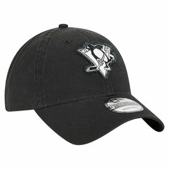 Pittsburgh Penguins New Era Stamp Fabric Applique 9TWENTY Adjustable Hat - Black Hats