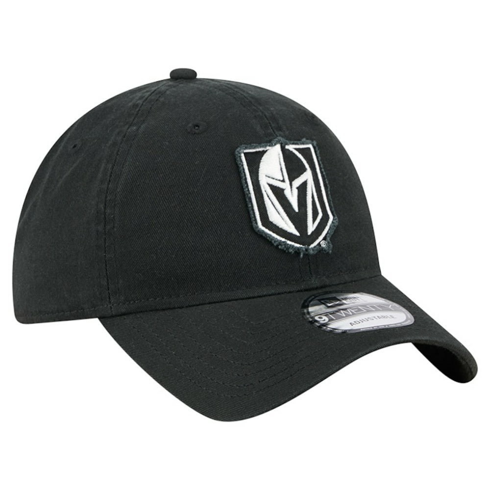 Vegas Golden Knights New Era Stamp Fabric Applique 9TWENTY Adjustable Hat - Black Hats