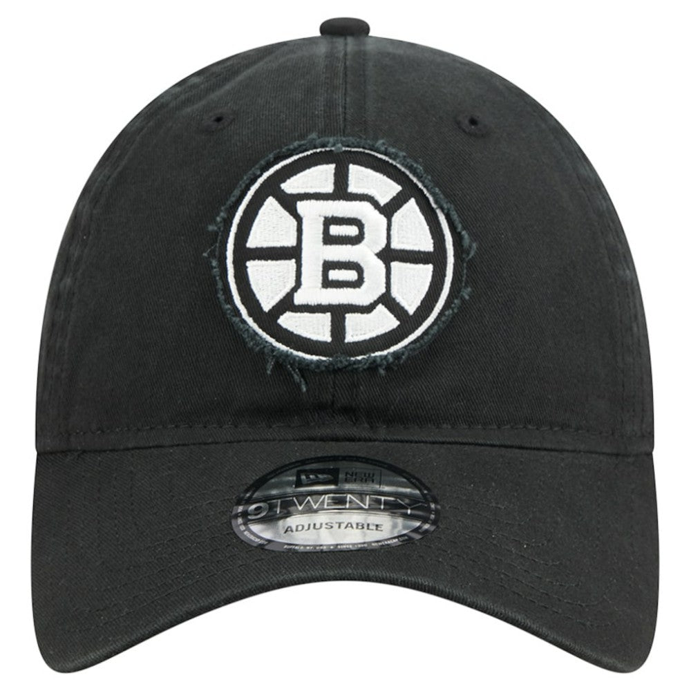Boston Bruins New Era Stamp Fabric Applique 9TWENTY Adjustable Hat - Black Hats