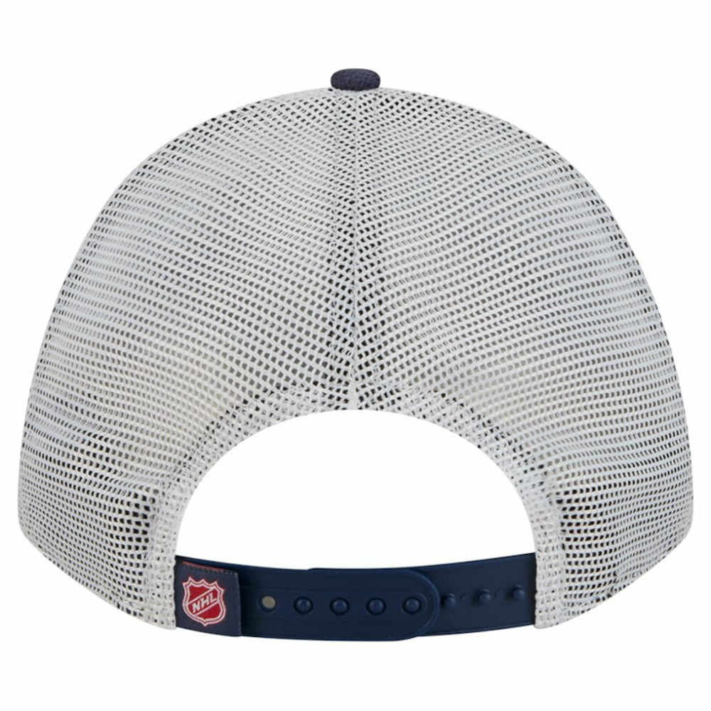 Washington Capitals New Era Hockey Sock 9FORTY A-Frame M-Crown Adjustable Trucker Hat - Navy/Red Hats
