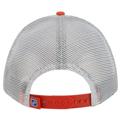 New York Islanders New Era Hockey Sock 9FORTY A-Frame M-Crown Adjustable Trucker Hat - Orange/Royal Hats