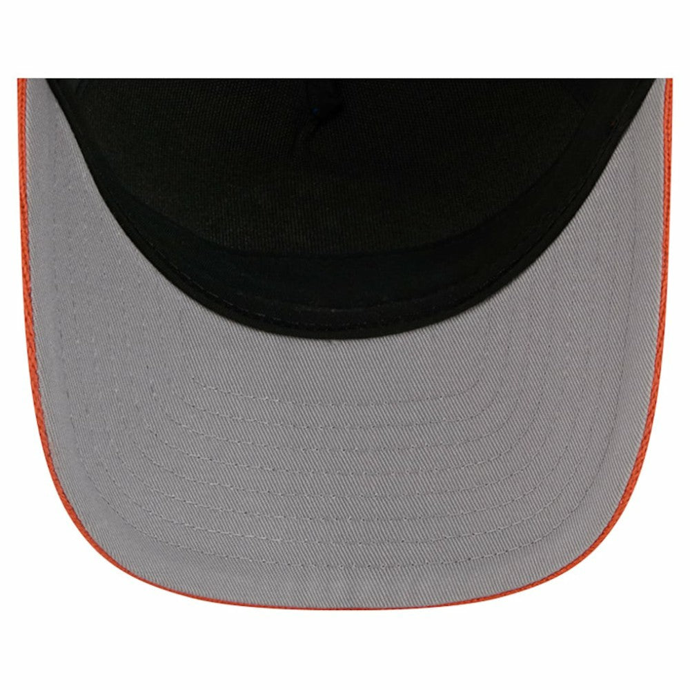 New York Islanders New Era Hockey Sock 9FORTY A-Frame M-Crown Adjustable Trucker Hat - Orange/Royal Hats