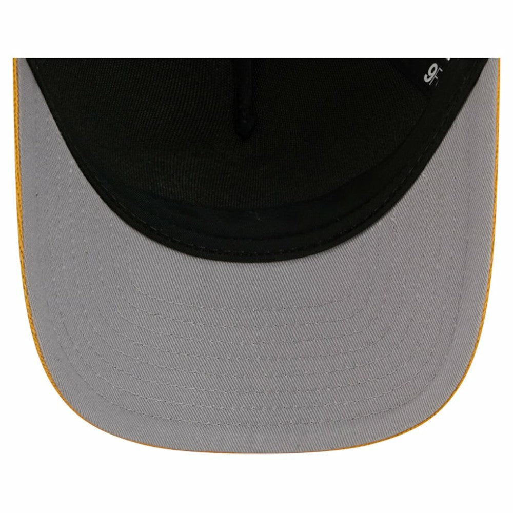 Nashville Predators New Era Hockey Sock 9FORTY A-Frame M-Crown Adjustable Trucker Hat - Gold/Navy Hats