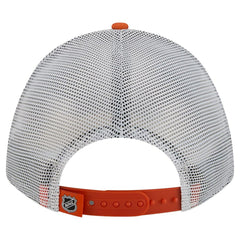Philadelphia Flyers New Era Hockey Sock 9FORTY A-Frame M-Crown Adjustable Trucker Hat - Orange/Black Hats