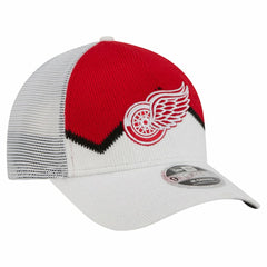 Detroit Red Wings New Era Hockey Sock 9FORTY A-Frame M-Crown Adjustable Trucker Hat - White/Red Hats