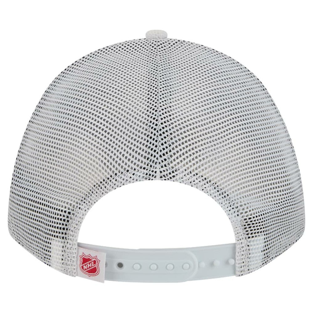 Detroit Red Wings New Era Hockey Sock 9FORTY A-Frame M-Crown Adjustable Trucker Hat - White/Red Hats