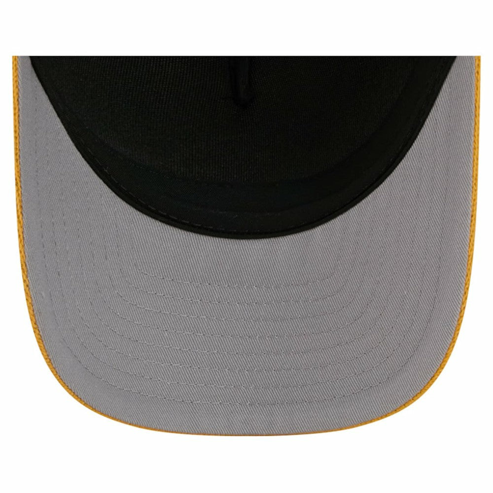 Boston Bruins New Era Hockey Sock 9FORTY A-Frame M-Crown Adjustable Trucker Hat - Gold/Black Hats