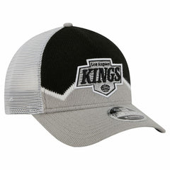 Los Angeles Kings New Era Hockey Sock 9FORTY A-Frame M-Crown Adjustable Trucker Hat - Silver/Black Hats