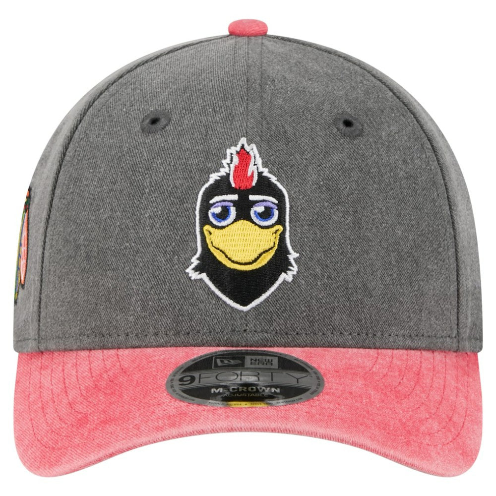 Chicago Blackhawks New Era Mascot 2-Tone 9FORTY Adjustable Hat - Black/Red Hats