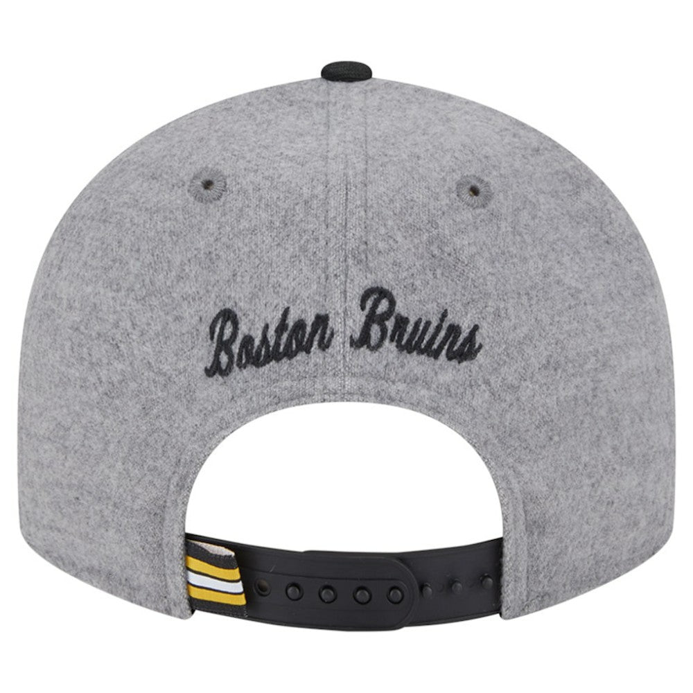 Boston Bruins New Era Wool Pin Low Profile 9FIFTY Snapback Hat - Gray/Black Hats