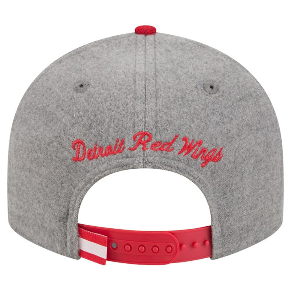 Detroit Red Wings New Era Wool Pin Low Profile 9FIFTY Snapback Hat - Gray/Red Hats
