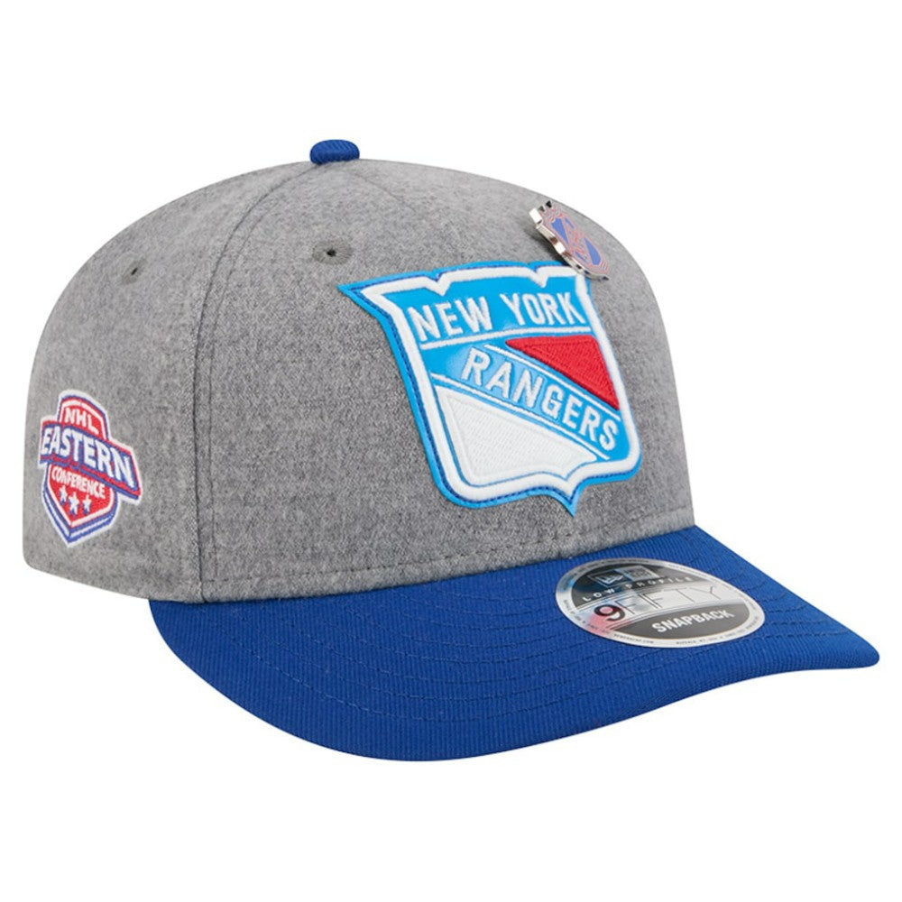 New York Rangers New Era Wool Pin Low Profile 9FIFTY Snapback Hat - Gray/Blue Hats