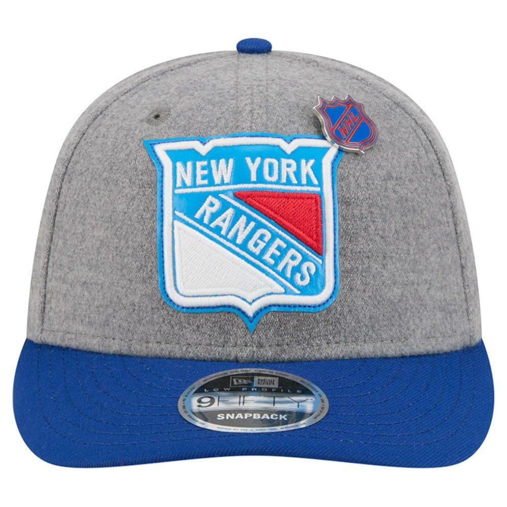 New York Rangers New Era Wool Pin Low Profile 9FIFTY Snapback Hat - Gray/Blue Hats