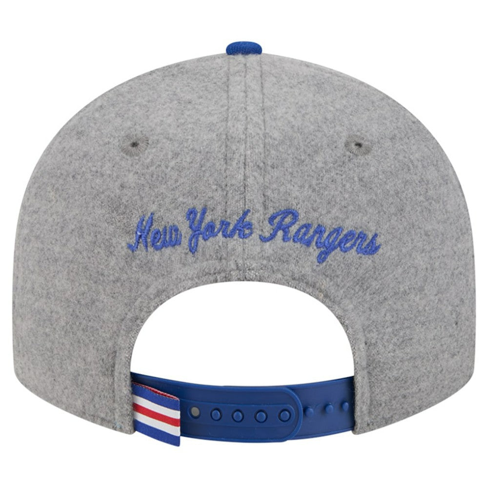 New York Rangers New Era Wool Pin Low Profile 9FIFTY Snapback Hat - Gray/Blue Hats