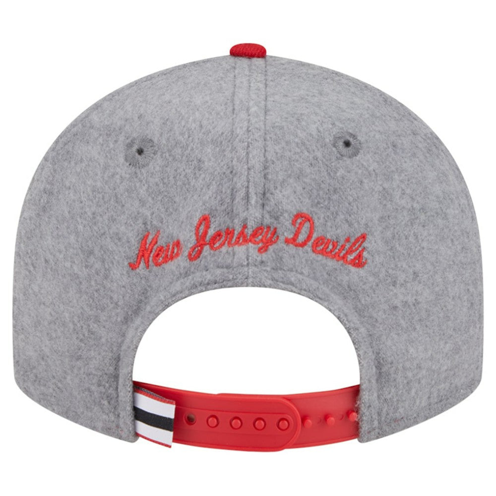 New Jersey Devils New Era Wool Pin Low Profile 9FIFTY Snapback Hat - Gray/Red Jerseys