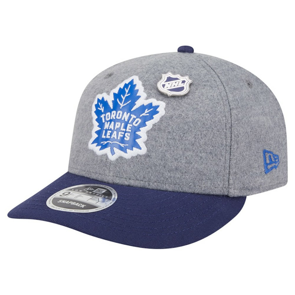Toronto Maple Leafs New Era Wool Pin Low Profile 9FIFTY Snapback Hat - Gray/Blue Hats
