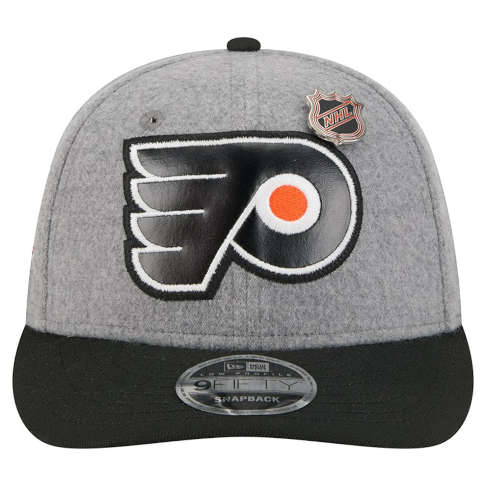 Philadelphia Flyers New Era Wool Pin Low Profile 9FIFTY Snapback Hat - Gray/Black Hats