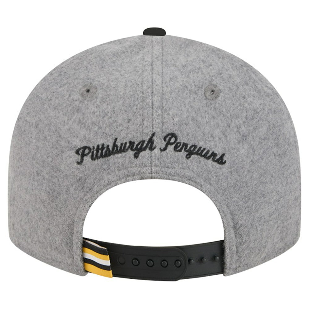 Pittsburgh Penguins New Era Wool Pin Low Profile 9FIFTY Snapback Hat - Gray/Black Hats