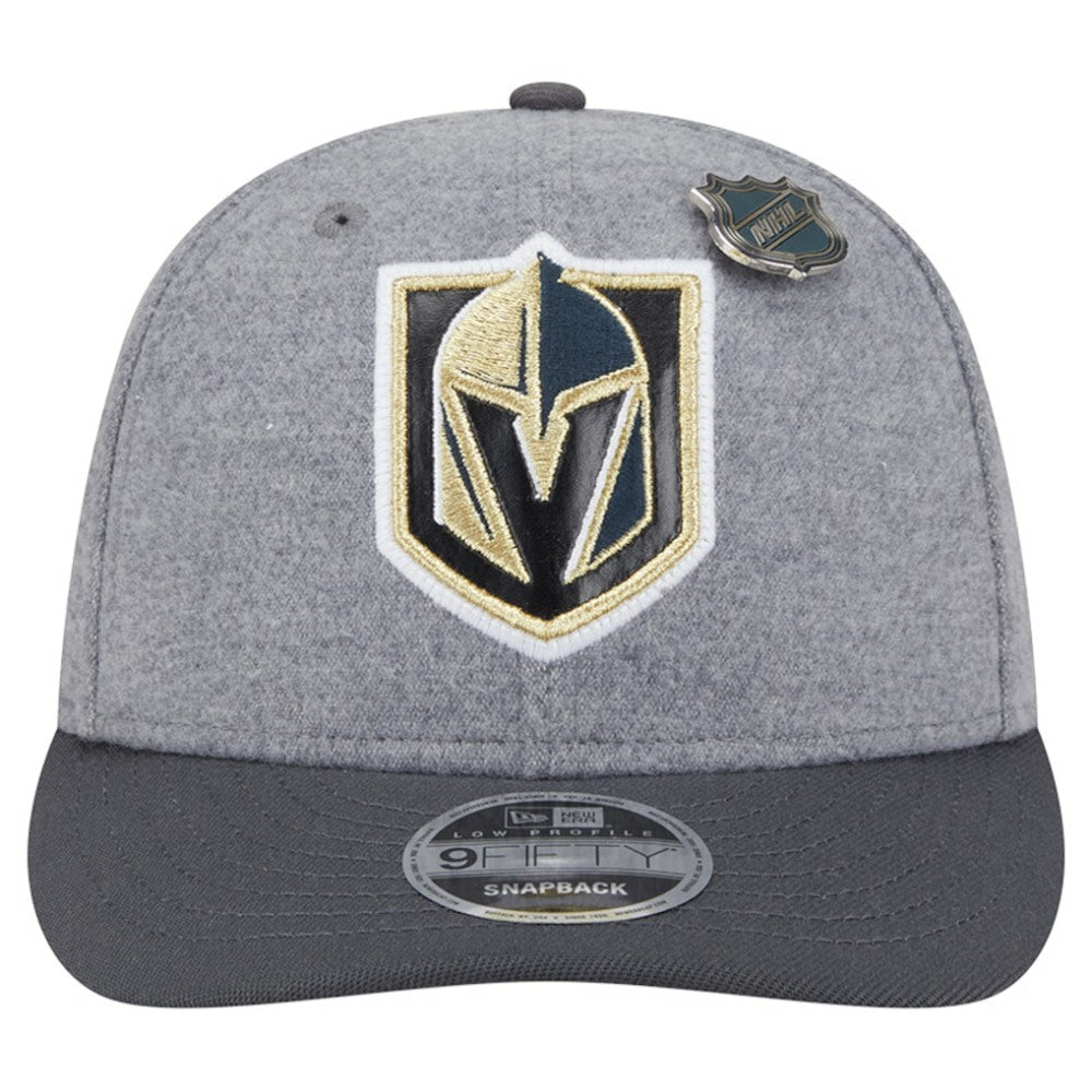 Vegas Golden Knights New Era Wool Pin Low Profile 9FIFTY Snapback Hat - Gray/Black Hats