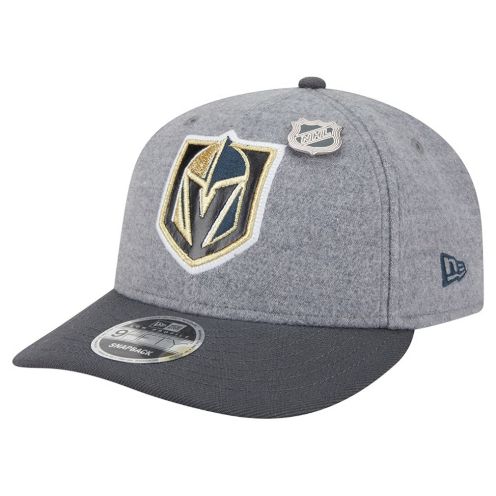 Vegas Golden Knights New Era Wool Pin Low Profile 9FIFTY Snapback Hat - Gray/Black Hats