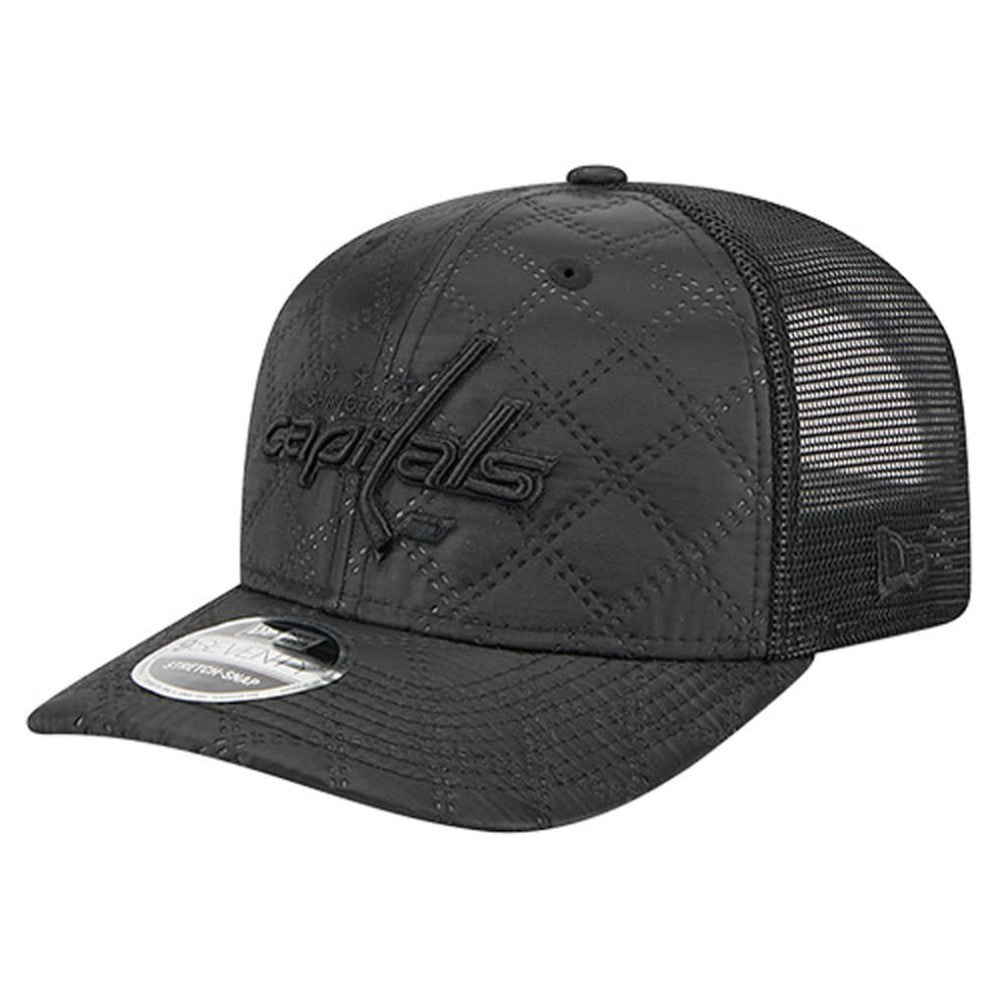 Washington Capitals New Era Quilted Nylon 9SEVENTY Adjustable Trucker Hat - Black Hats