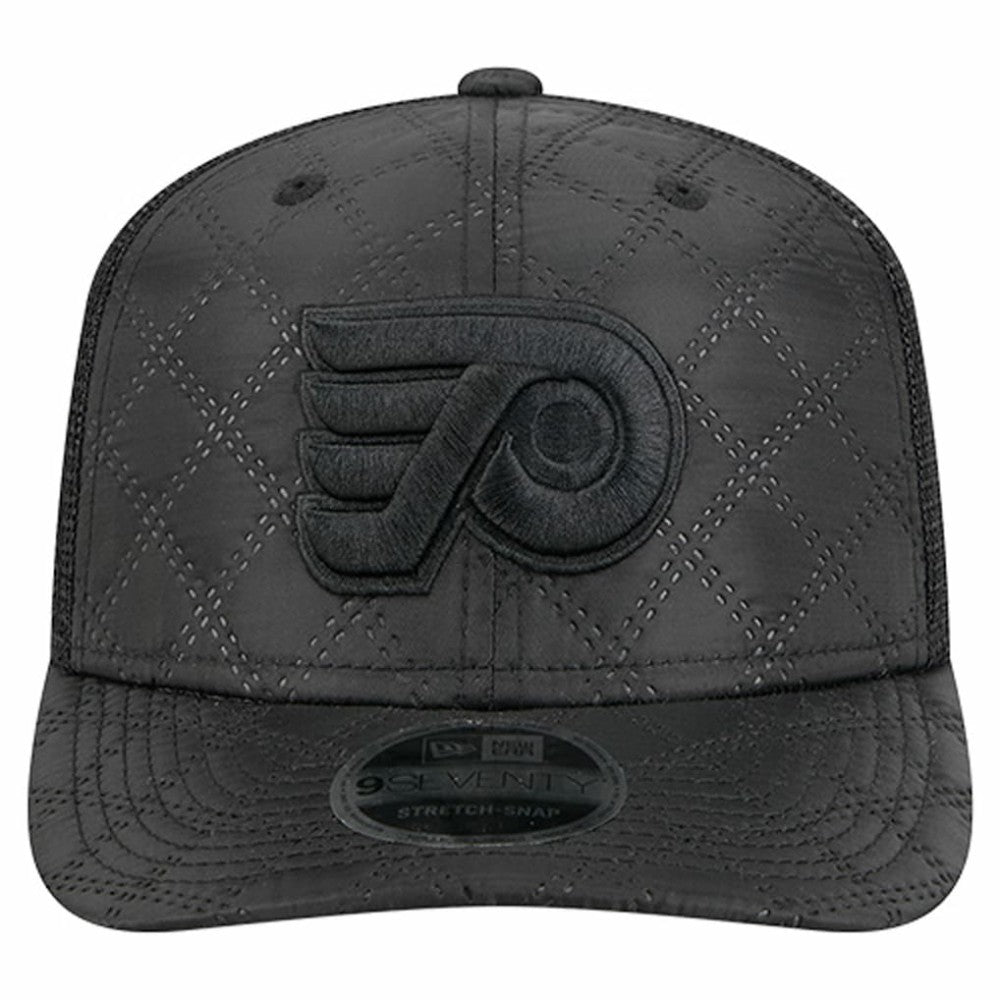 Philadelphia Flyers New Era Quilted Nylon 9SEVENTY Adjustable Trucker Hat - Black Hats