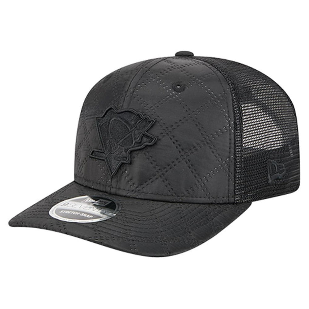 Pittsburgh Penguins New Era Quilted Nylon 9SEVENTY Adjustable Trucker Hat - Black Hats